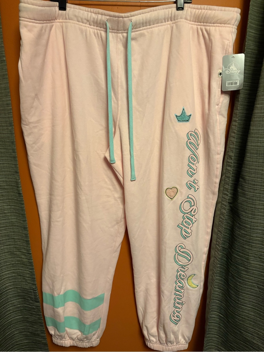 Women’s Disney Pink Dreaming Pajama Pants with Teal Accents